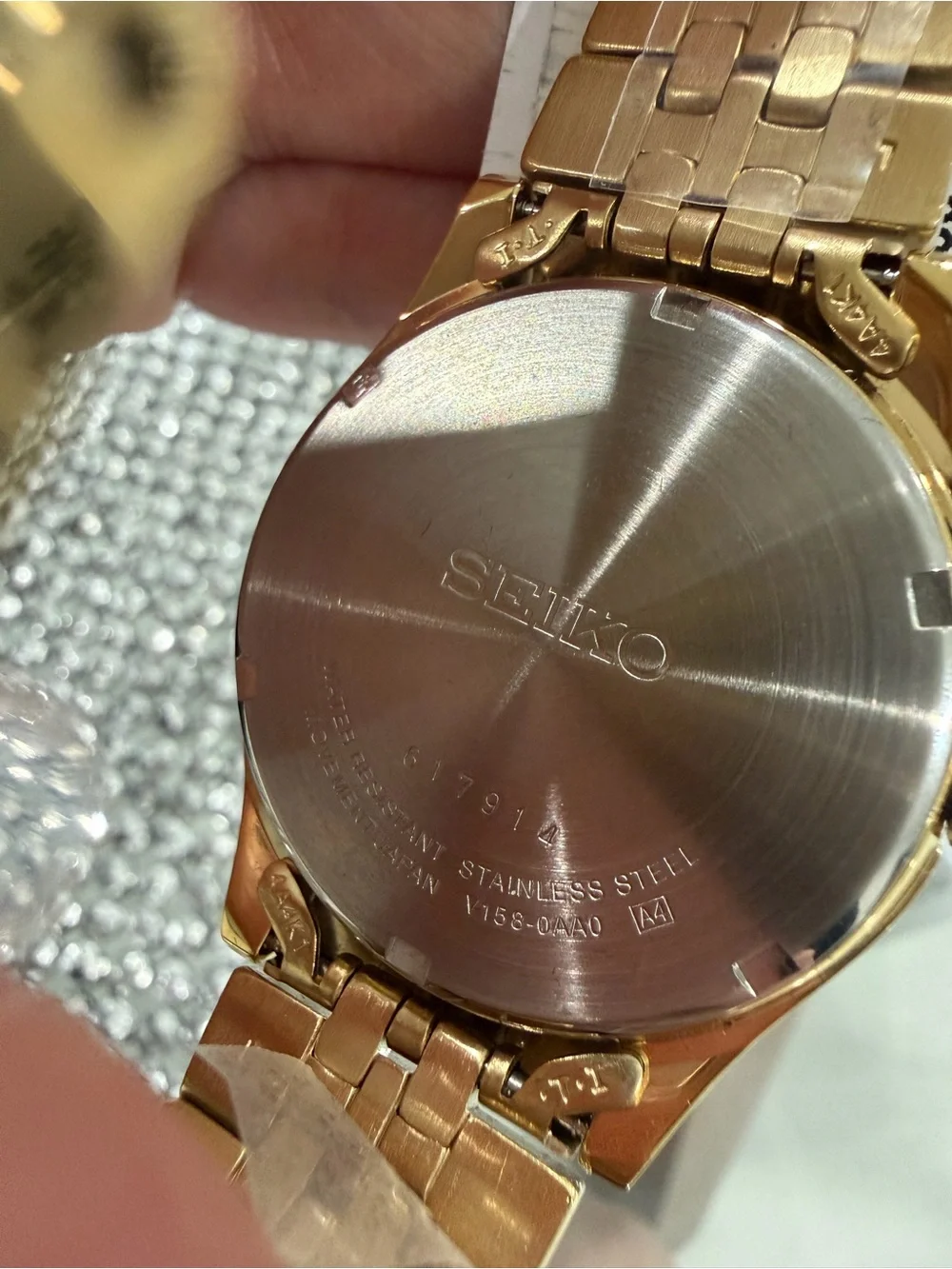 Seiko Gold Tone Watch with Gold Dial